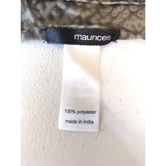 Maurice's Scarf Rectangle 72 X 20 Gold Metallic Green Gray Snake Print - Picture 4 of 11